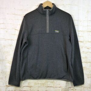 L.L.Bean Sweater Fleece Mens L Gray Heather Pullover ¼ Snap Outdoor Activewear